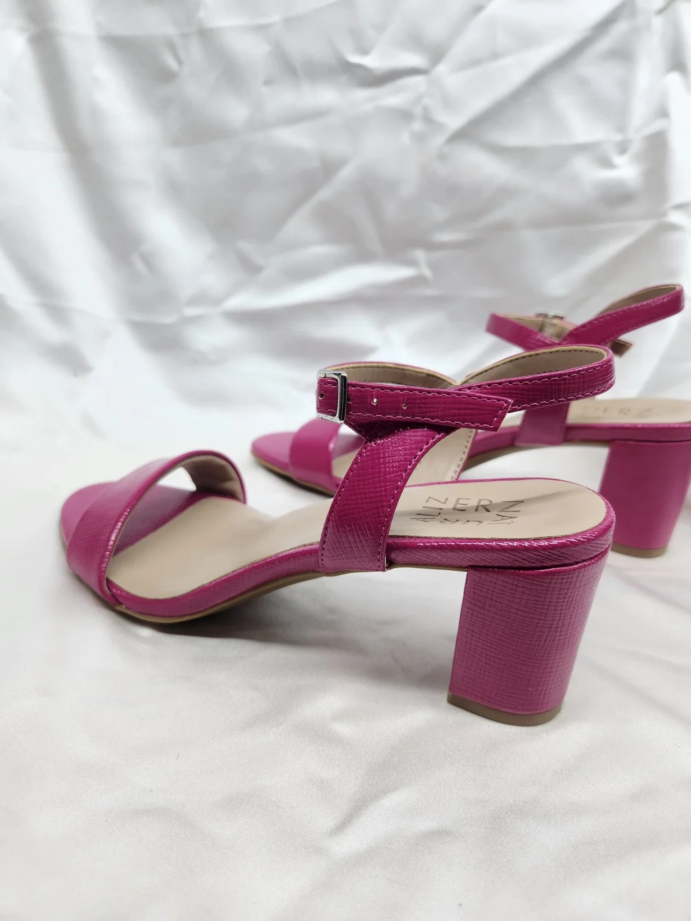 Naturalizer Pink Open-Toe Ankle Strap Heels